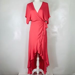 Young Fabulous and Broke Hi Low Ruffle Wrap Maxi